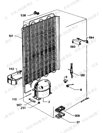 Взрыв-схема холодильника Zanussi Z6245C - Схема узла Cooling system 017